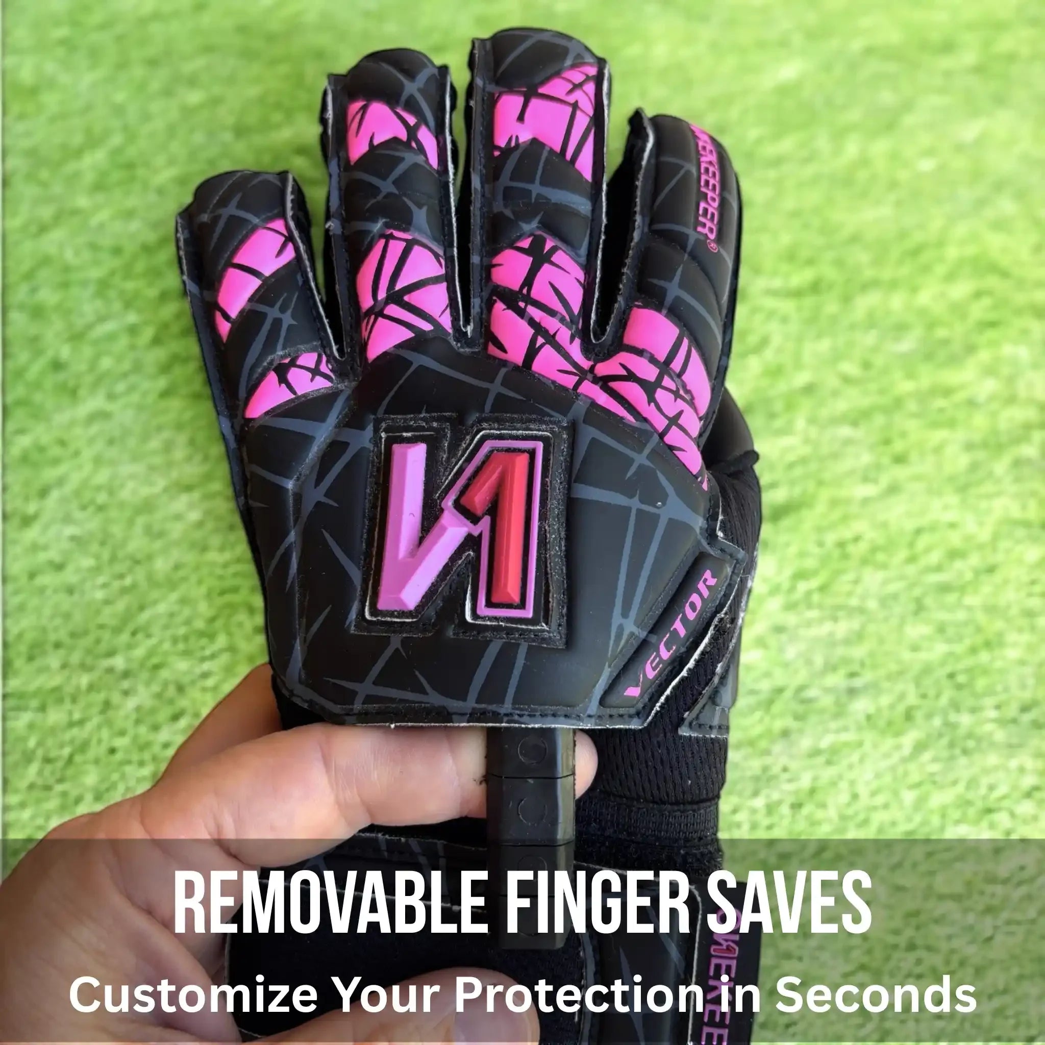 ONEKEEPER Vector Evolution Black and Pink with Removable Fingersaves