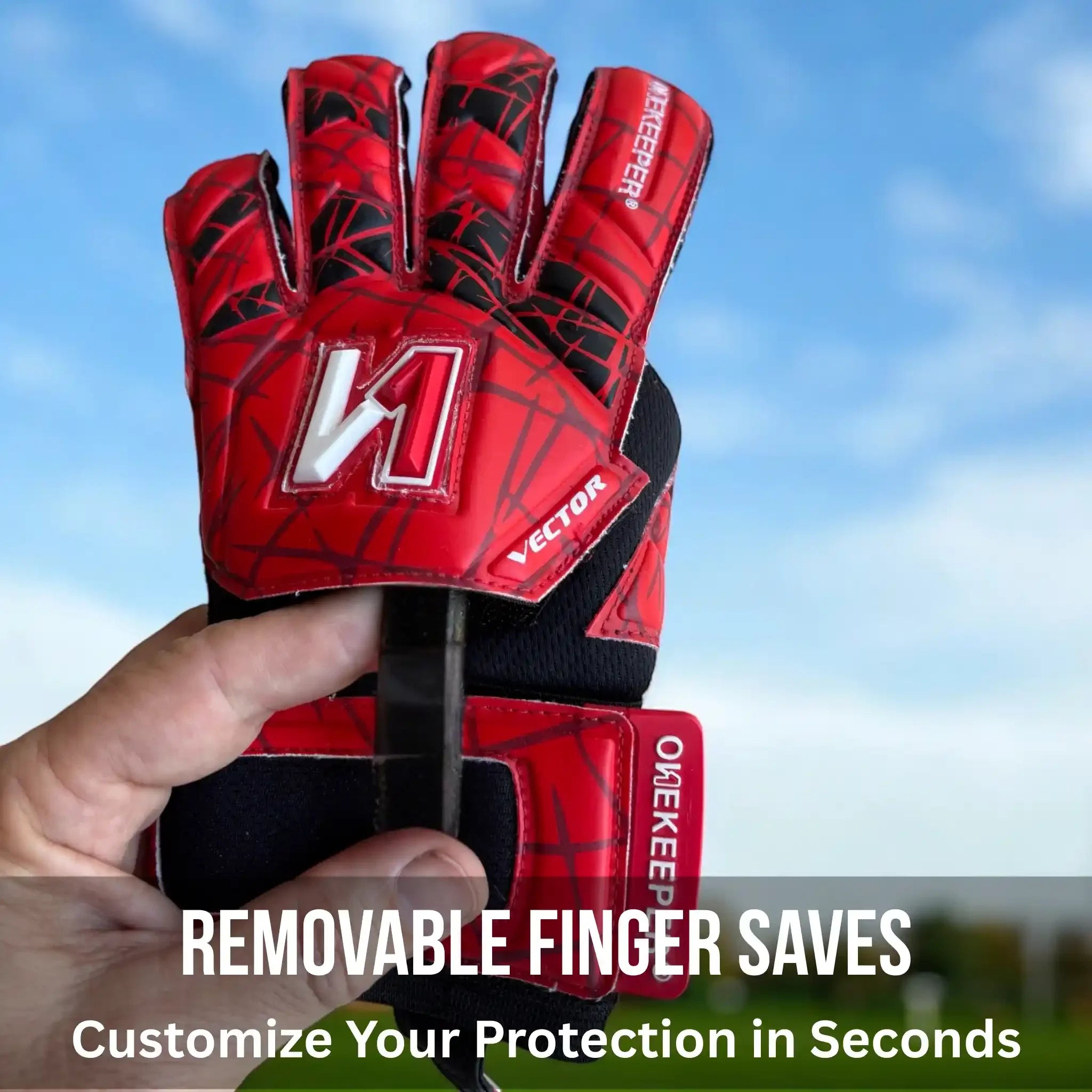 ONEKEEPER Vector Evolution Red with Removable Fingersaves