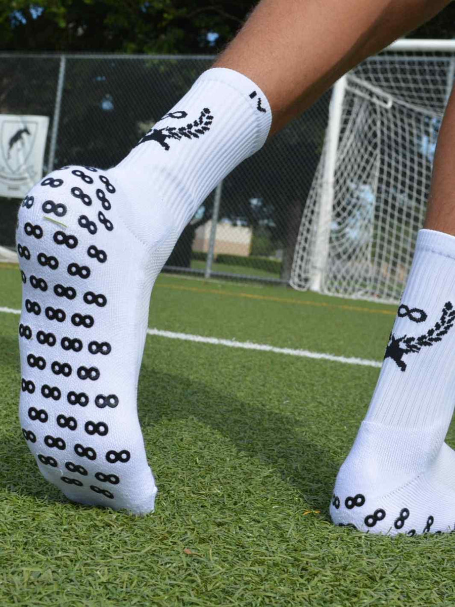 4 Pair Soccer Grip Socks for Men with Cushion, Athletic Non Slip