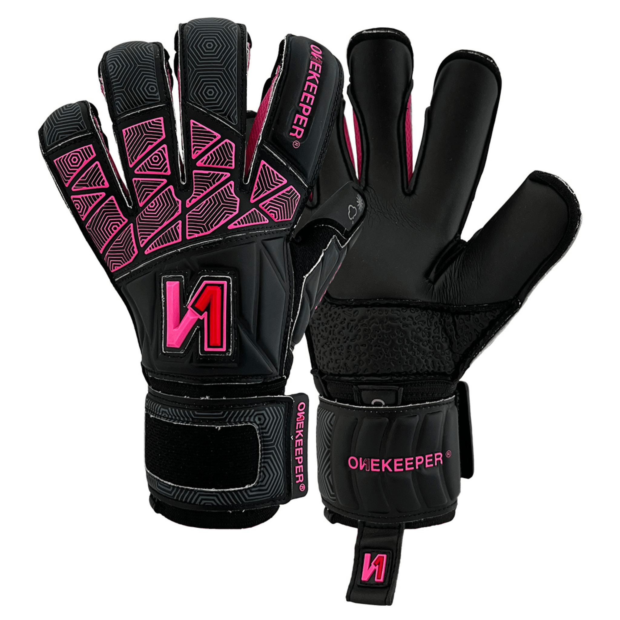 ONEKEEPER VECTOR Junior Black and Pink Kids & Junior Goalkeepers | Removable Finger Saves (Spines not Included) - ONEKEEPER USA