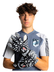 ONEKEEPER Finaty Black - Negative Cut Black and White Pro-Level Goalkeeper Gloves for Kids, Youth and Adults