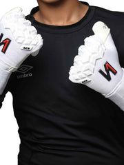 ONEKEEPER ACE All White - Negative Cut Professional Level Goalkeeper Gloves