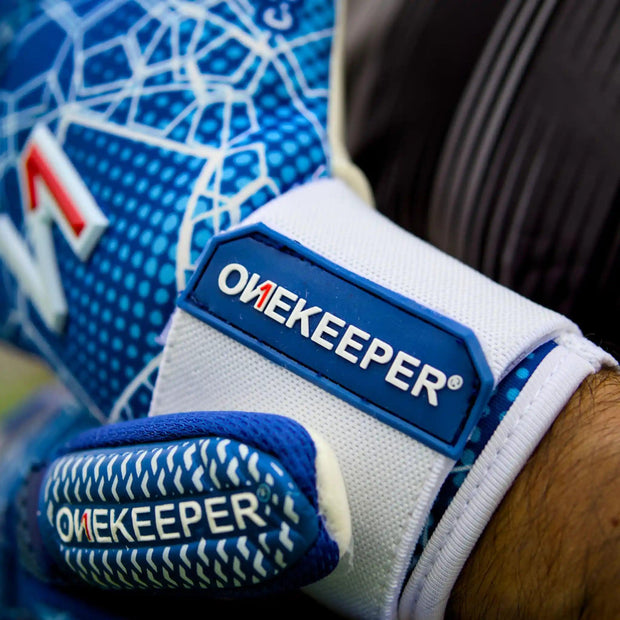 ONEKEEPER C-TEC Blue and White - Pro Goalkeeper Gloves Sizes 8 to 12