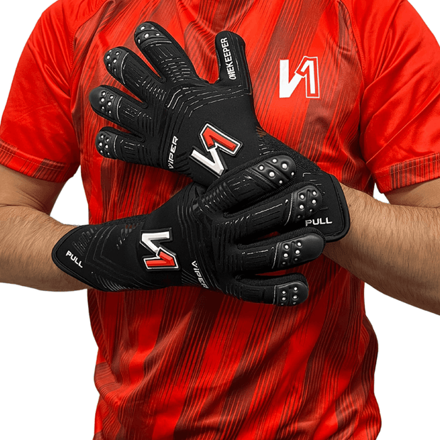 ONEKEEPER Viper Black - Strap or Strapless Negative Cut Pro-Level Goalkeeper Gloves for Kids, Youth and Adults - ONEKEEPER USA