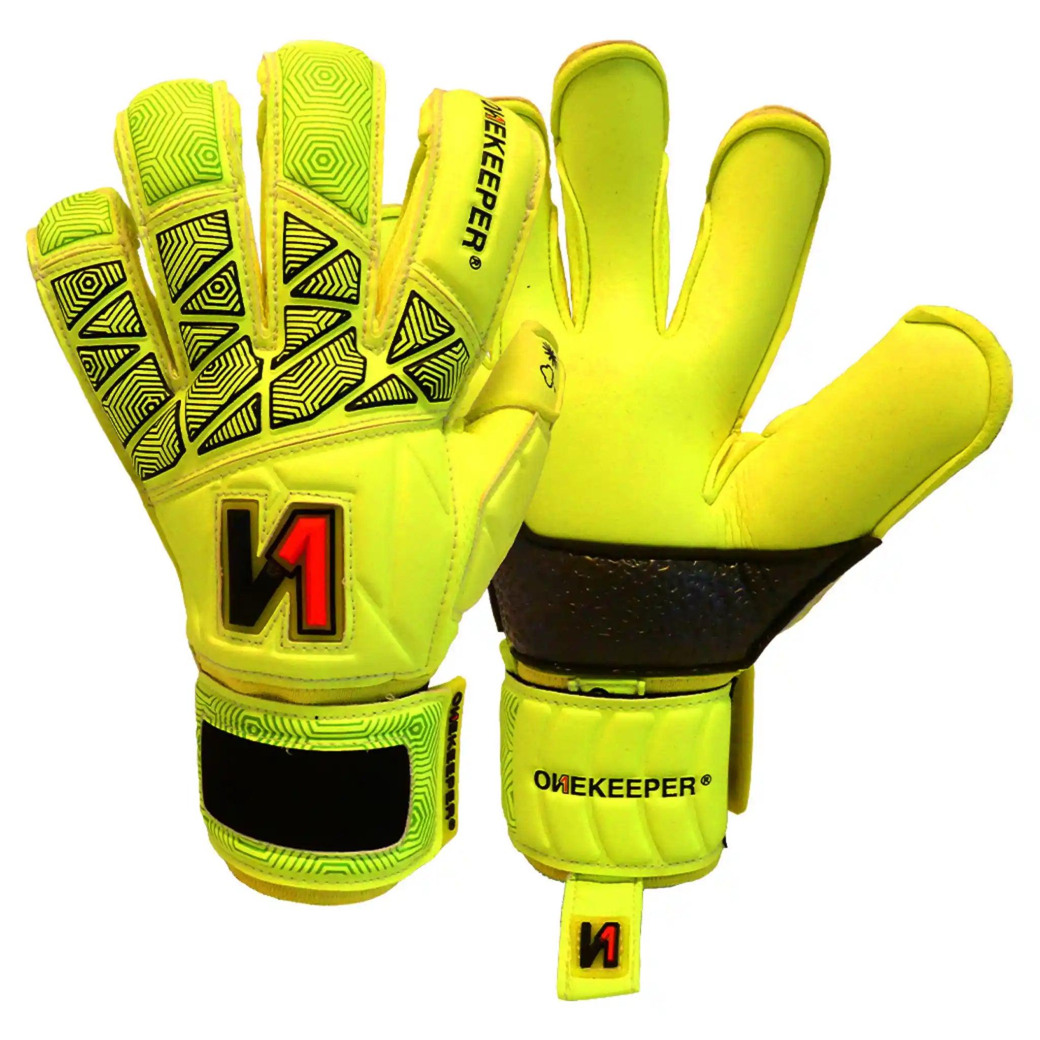 ONEKEEPER VECTOR Junior Fluorescent Yellow Kids & Junior Goalkeepers | Removable Finger Saves (Spines not Included) - ONEKEEPER USA