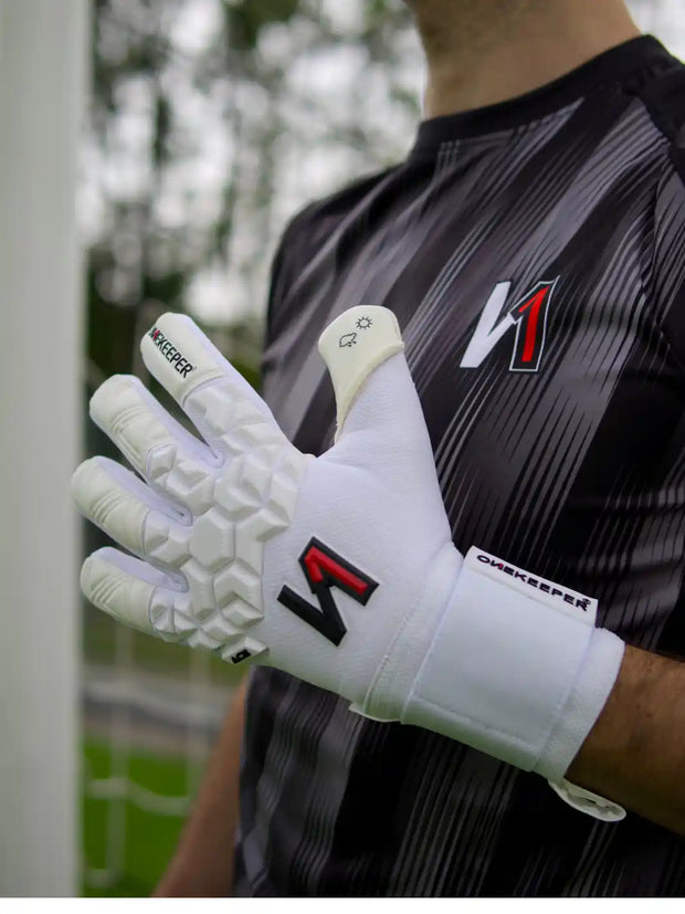 ONEKEEPER ACE All White - Professional Level Goalkeeper Glove - ONEKEEPER USA