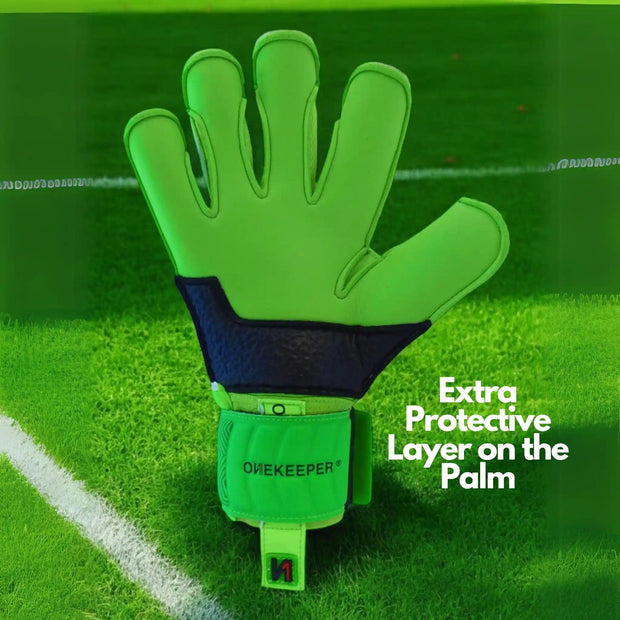 ONEKEEPER VECTOR Junior GREEN Kids & Junior Goalkeepers | Removable Finger Saves (Spines not Included) - ONEKEEPER USA