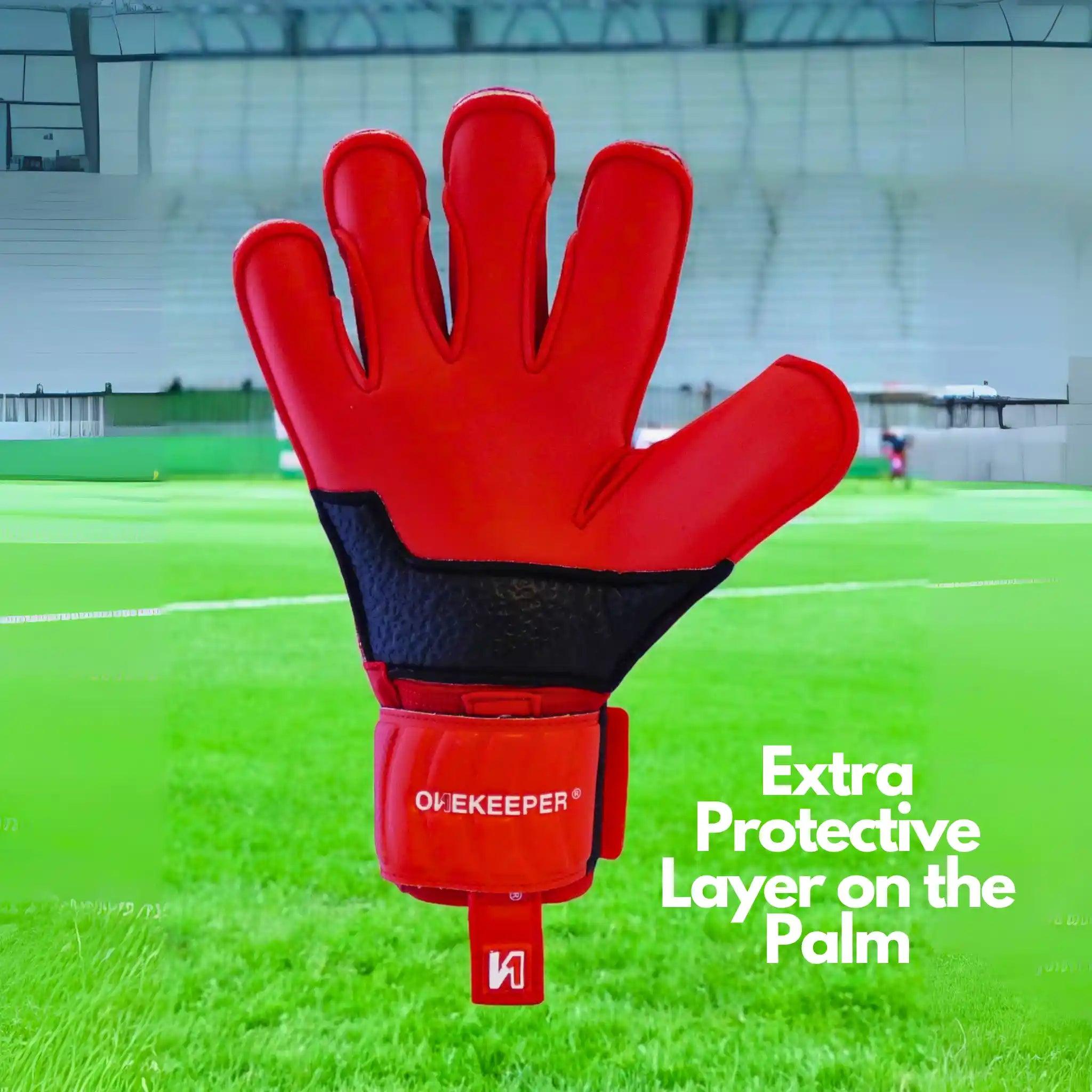 ONEKEEPER VECTOR Junior Red for Kids & Junior Goalkeepers | Removable Finger Saves (Spines not Included) - ONEKEEPER USA