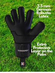 Goalkeeper gloves for kids / junior ONEKEEPER Vector Pupil Black with extra protective layer on the palm