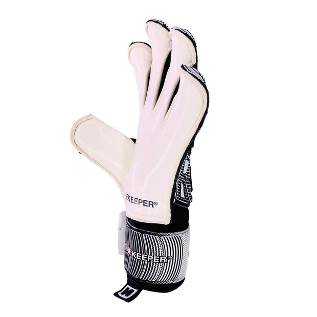 ONEKEEPER FUSION Contact Black - Black and White Hybrid Cut Pro-Level Goalkeeper Gloves - ONEKEEPER USA