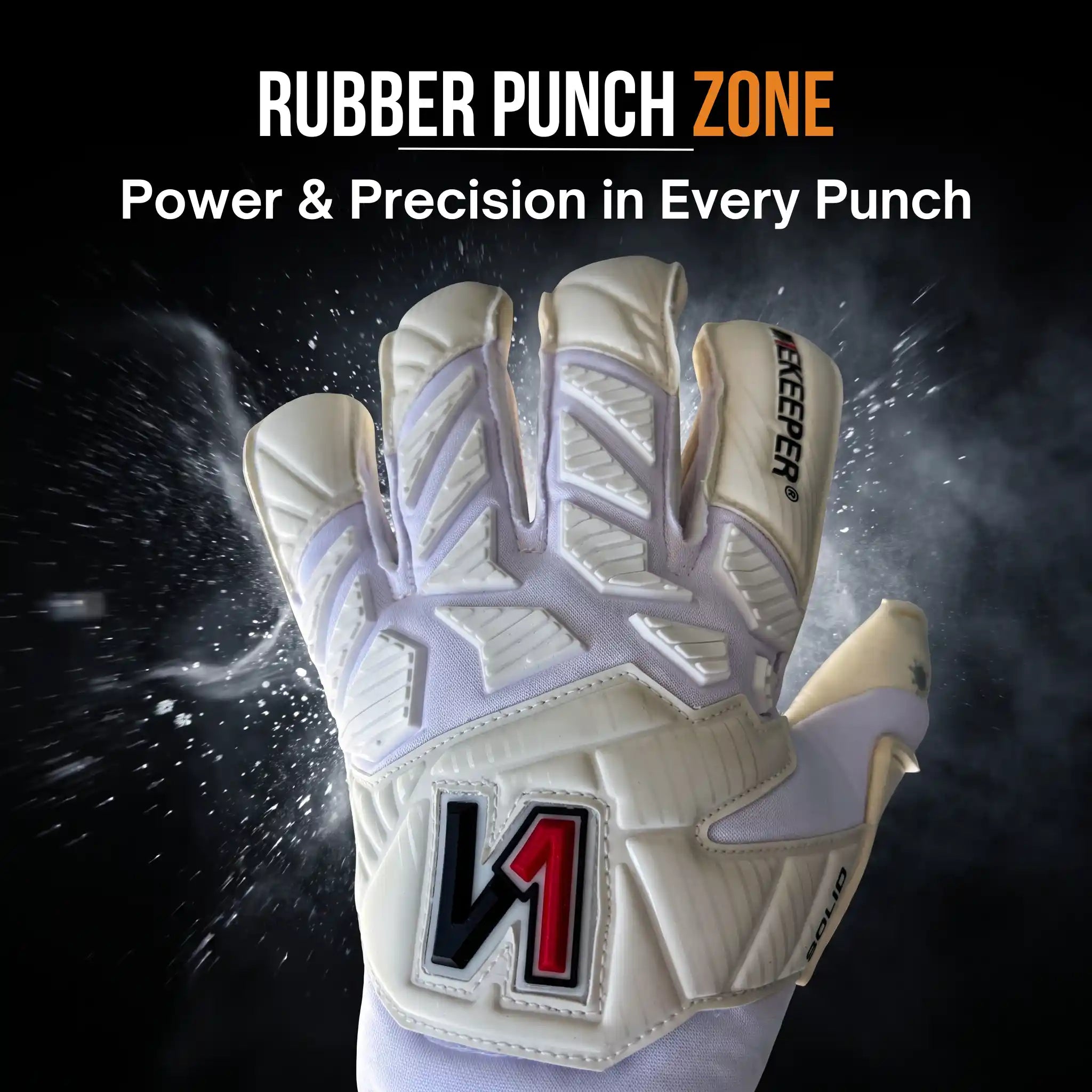 Solid White Goalkeeper Gloves with Soft-Flex Backhand