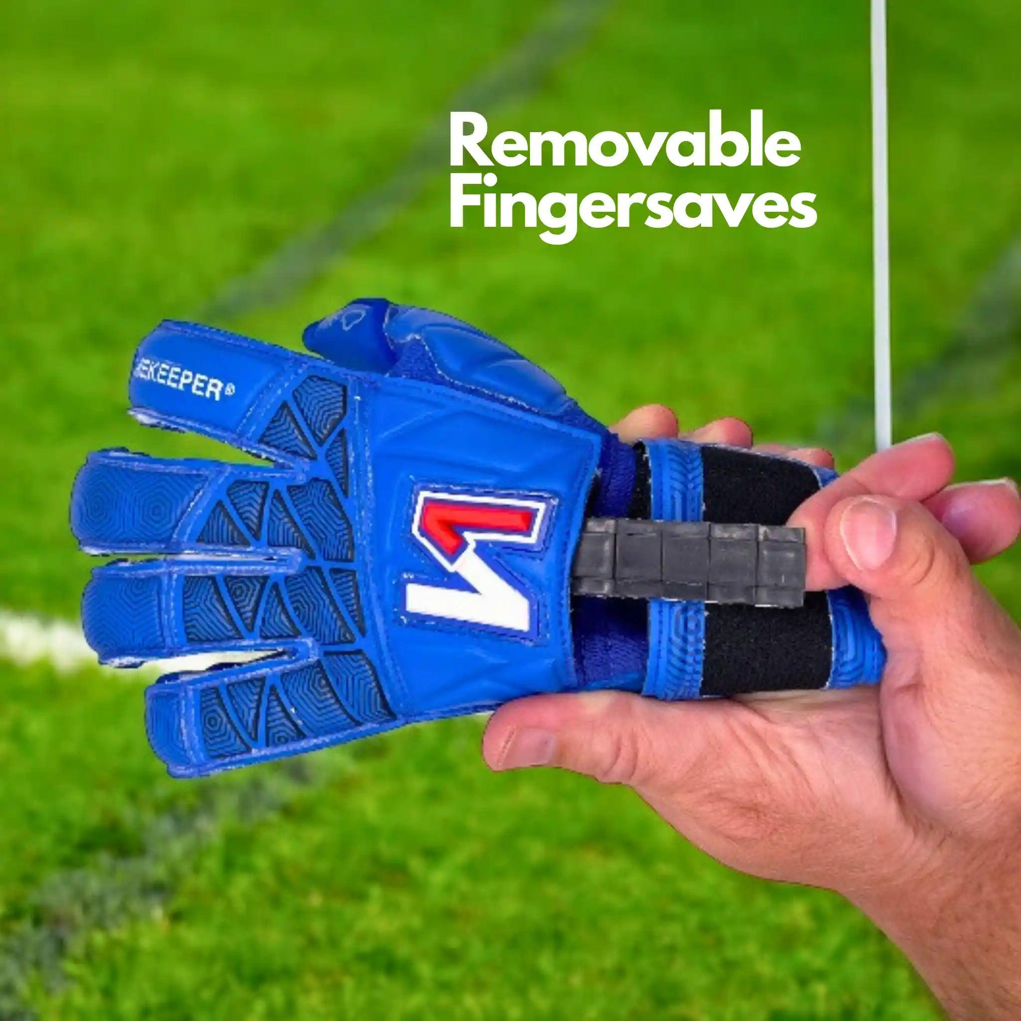 ONEKEEPER VECTOR Junior Blue Kids & Junior Goalkeepers | Removable Finger Saves (Spines not Included) - ONEKEEPER USA