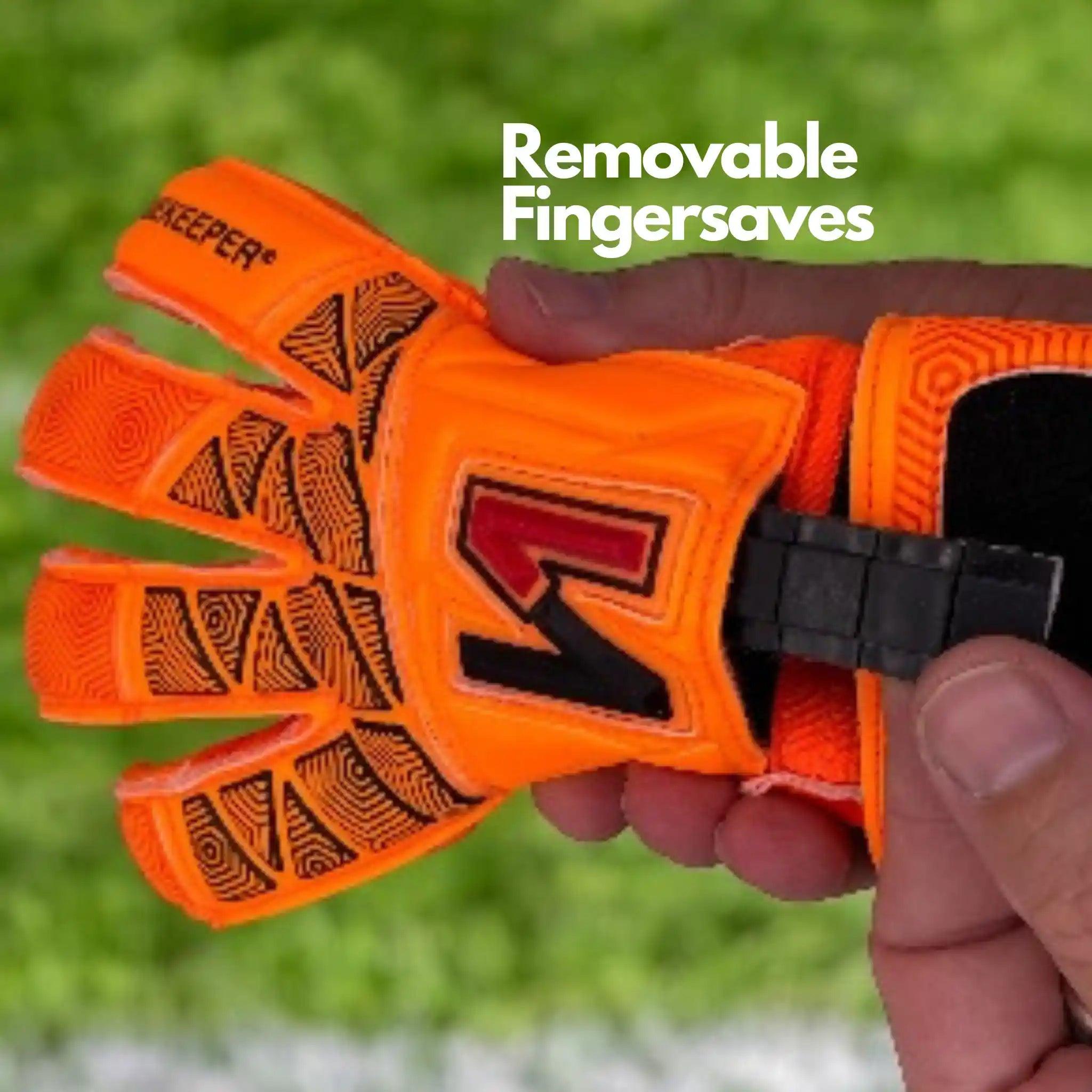 ONEKEEPER VECTOR Junior Fluorescent Orange Kids & Junior Goalkeepers | Removable Finger Saves (Spines not Included) - ONEKEEPER USA