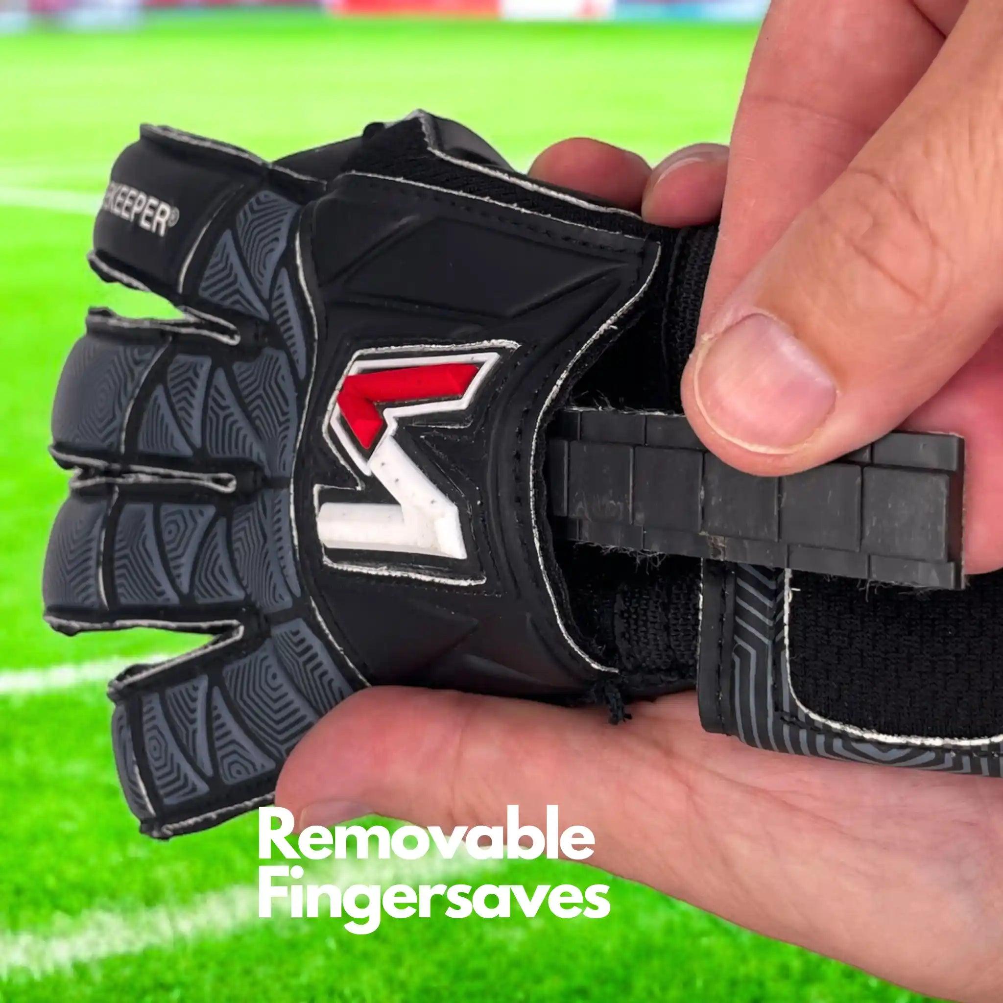 ONEKEEPER VECTOR Junior Black Kids & Junior Goalkeepers | Removable Finger Saves (Spines not Included) - ONEKEEPER USA