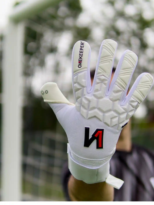 ONEKEEPER ACE All White - Professional Level Goalkeeper Glove - ONEKEEPER USA