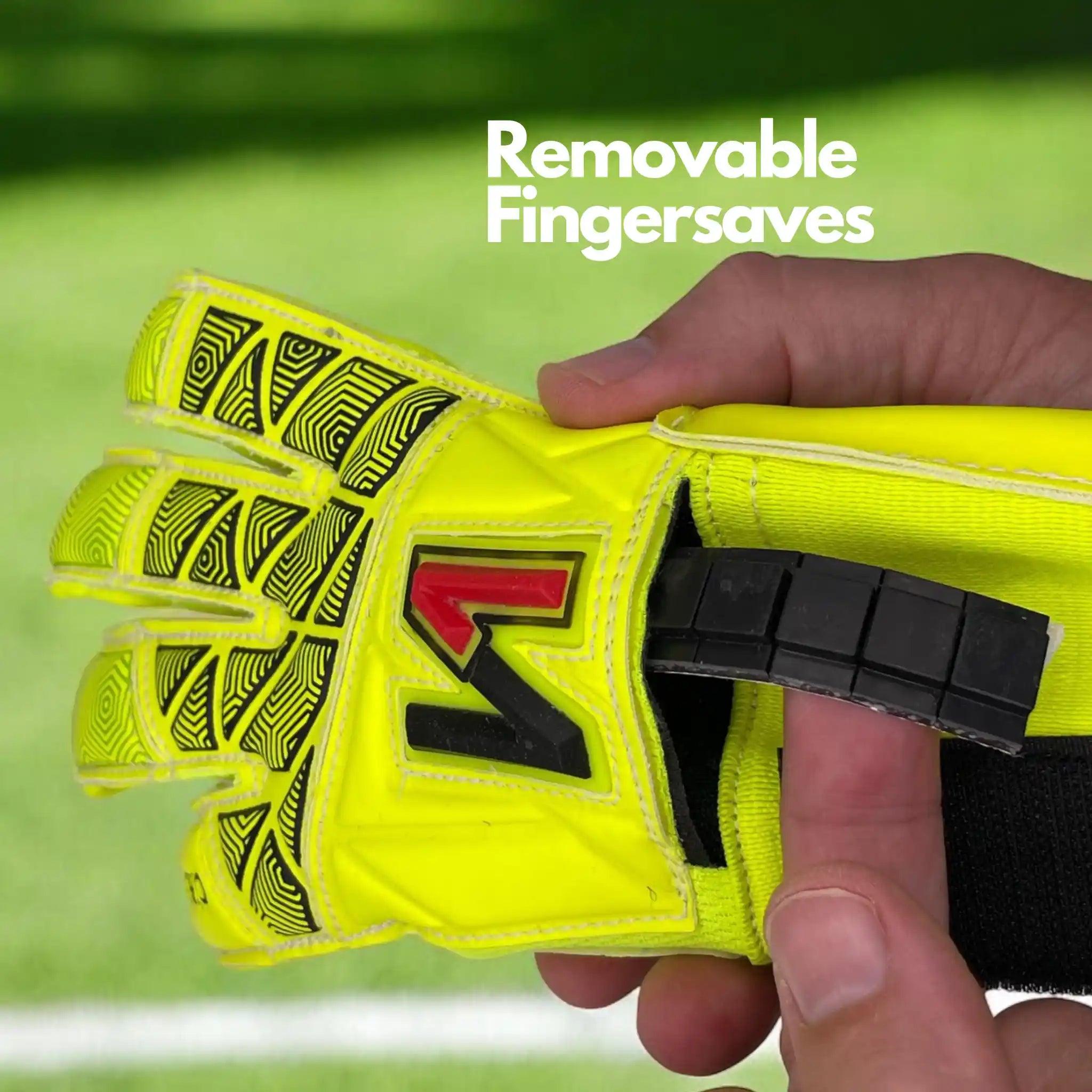 ONEKEEPER VECTOR Junior Fluorescent Yellow Kids & Junior Goalkeepers | Removable Finger Saves (Spines not Included) - ONEKEEPER USA