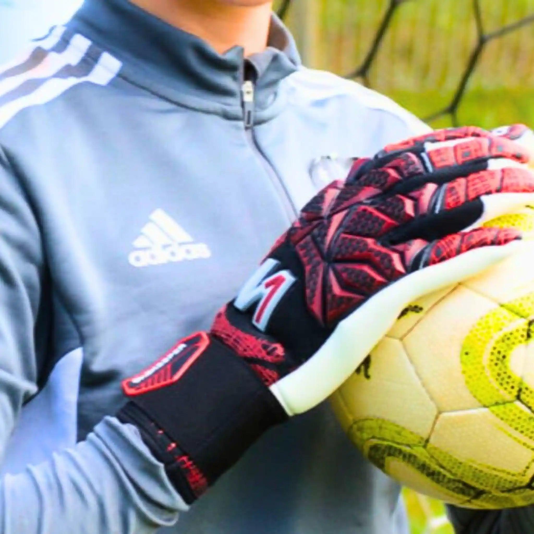 ONEKEEPER Finaty Red - Negative Cut Red and White Pro-Level Goalkeeper Gloves for Kids, Youth and Adults - ONEKEEPER USA