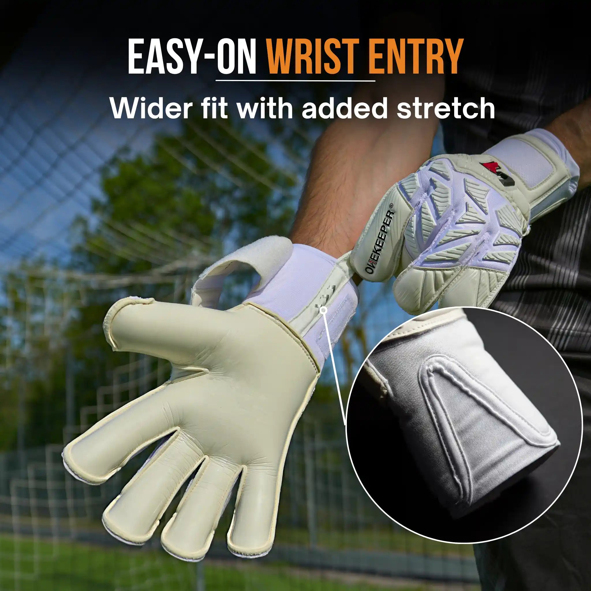 Solid White Goalkeeper Gloves with Soft-Flex Backhand