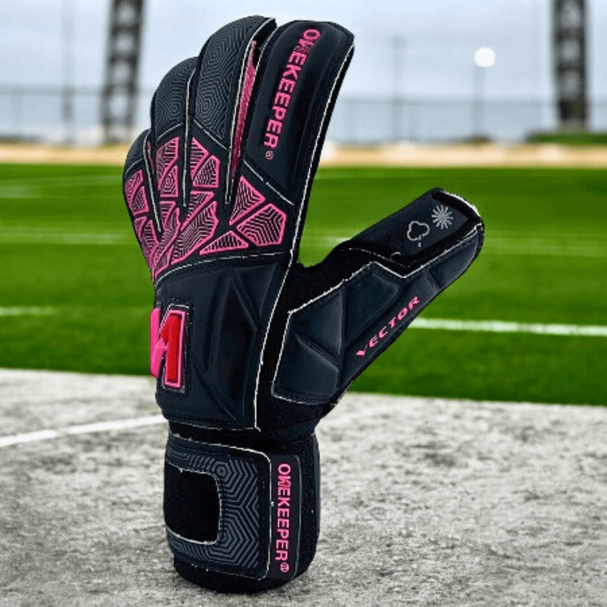 ONEKEEPER VECTOR Junior Black and Pink Kids & Junior Goalkeepers | Removable Finger Saves (Spines not Included) - ONEKEEPER USA