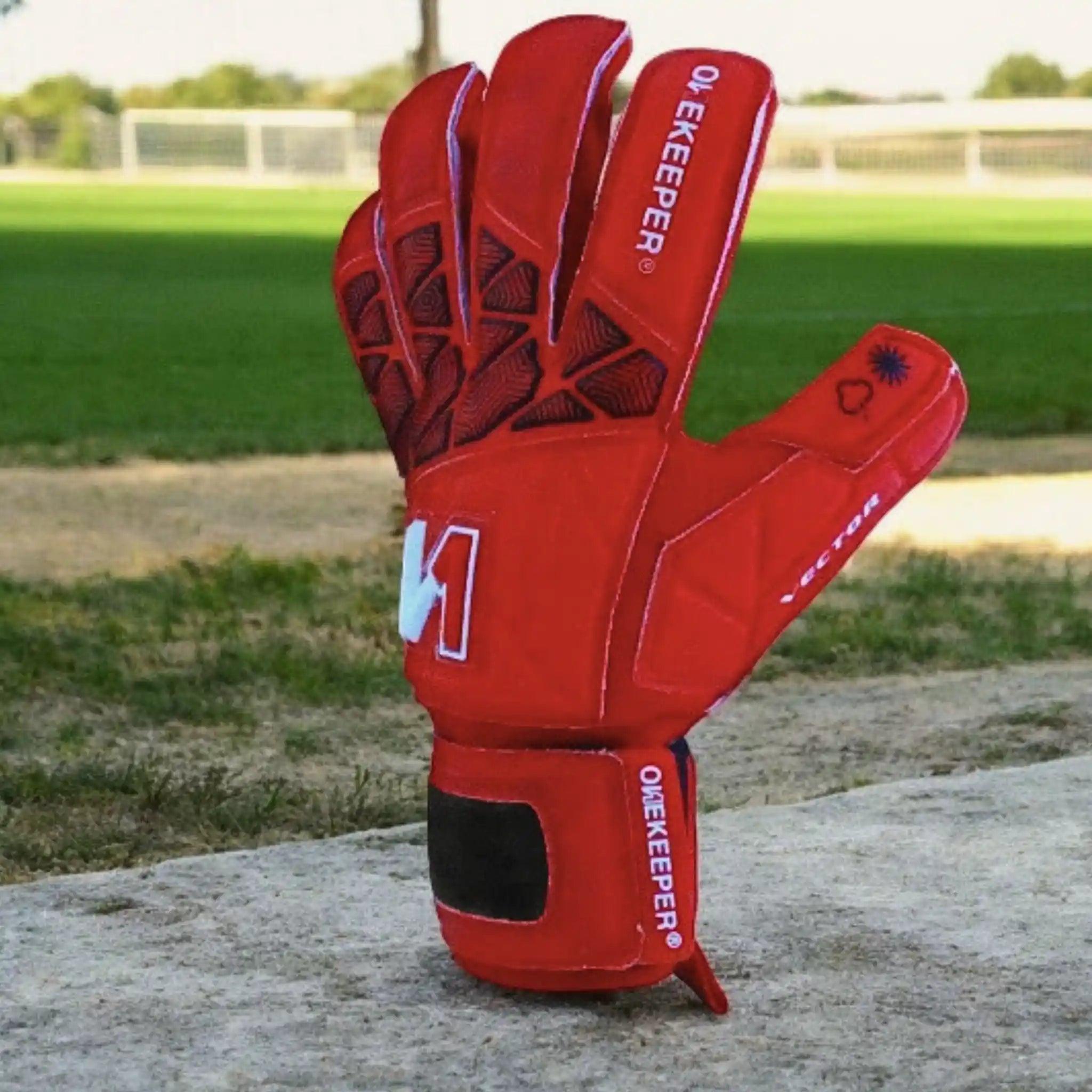 ONEKEEPER VECTOR Junior Red for Kids & Junior Goalkeepers | Removable Finger Saves (Spines not Included) - ONEKEEPER USA