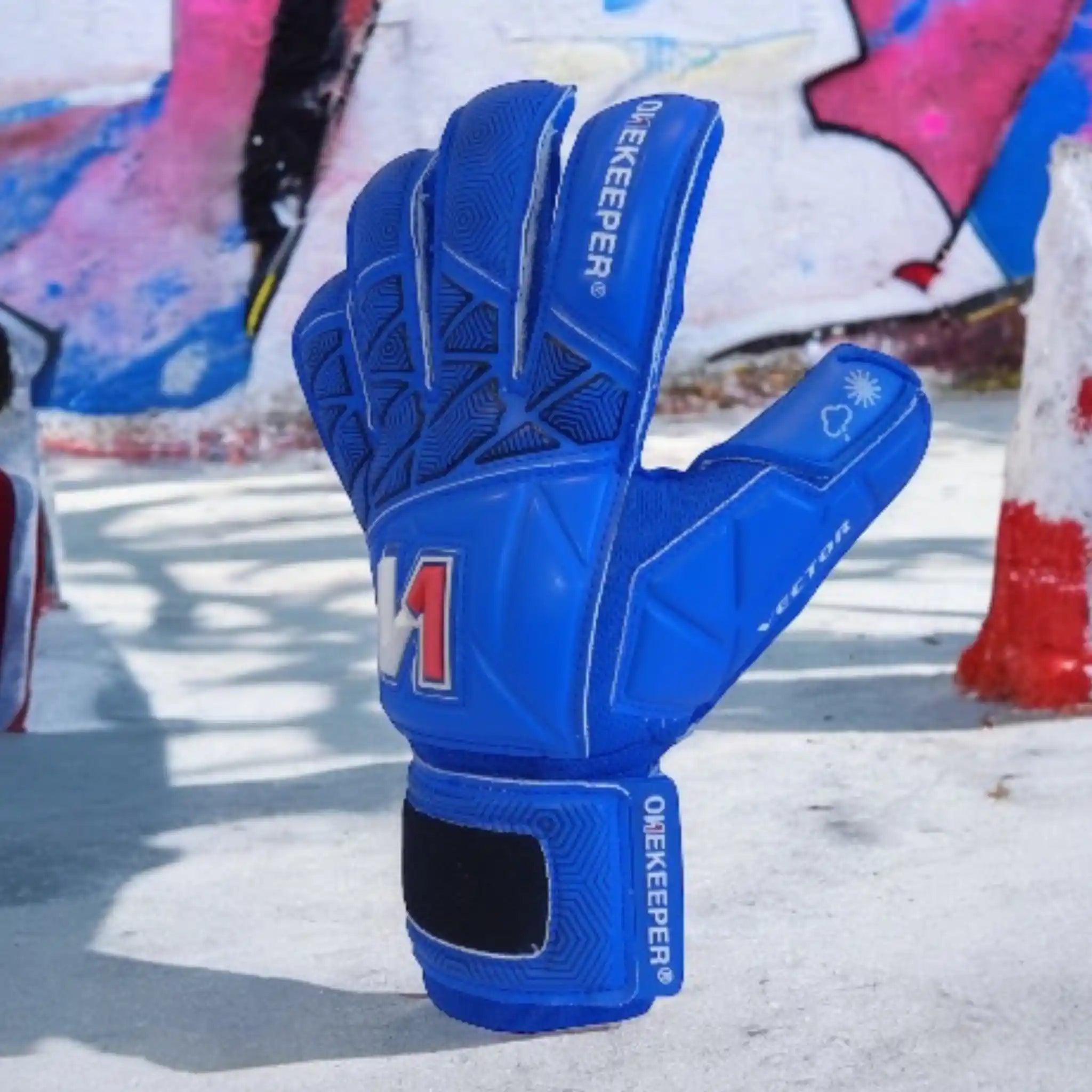 ONEKEEPER VECTOR Junior Blue Kids & Junior Goalkeepers | Removable Finger Saves (Spines not Included) - ONEKEEPER USA