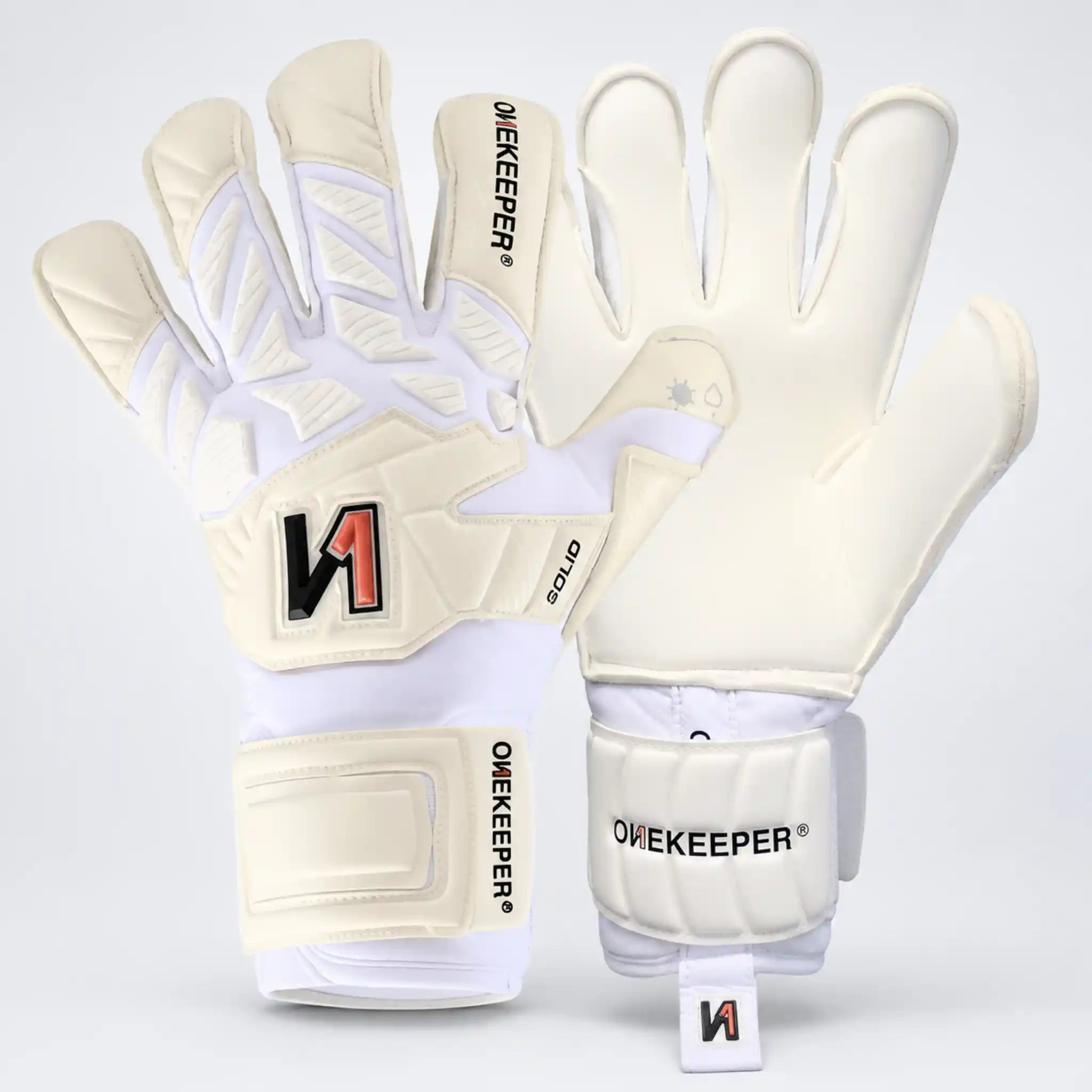Solid White Goalkeeper Gloves with Soft-Flex Backhand