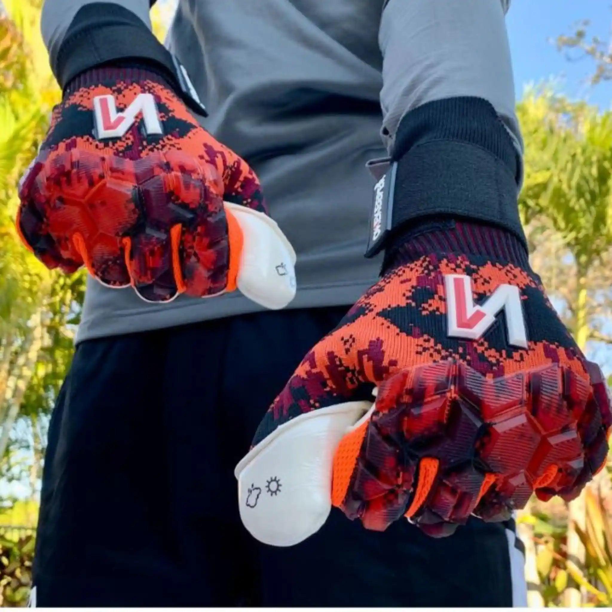 ONEKEEPER ACE Orange and White -Negative Cut Pro-Level Goalkeeper Gloves - ONEKEEPER USA