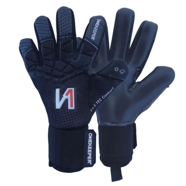 ONEKEEPER C-TEC All Black - Pro Goalkeeper Gloves for Kids & Adults - ONEKEEPER USA