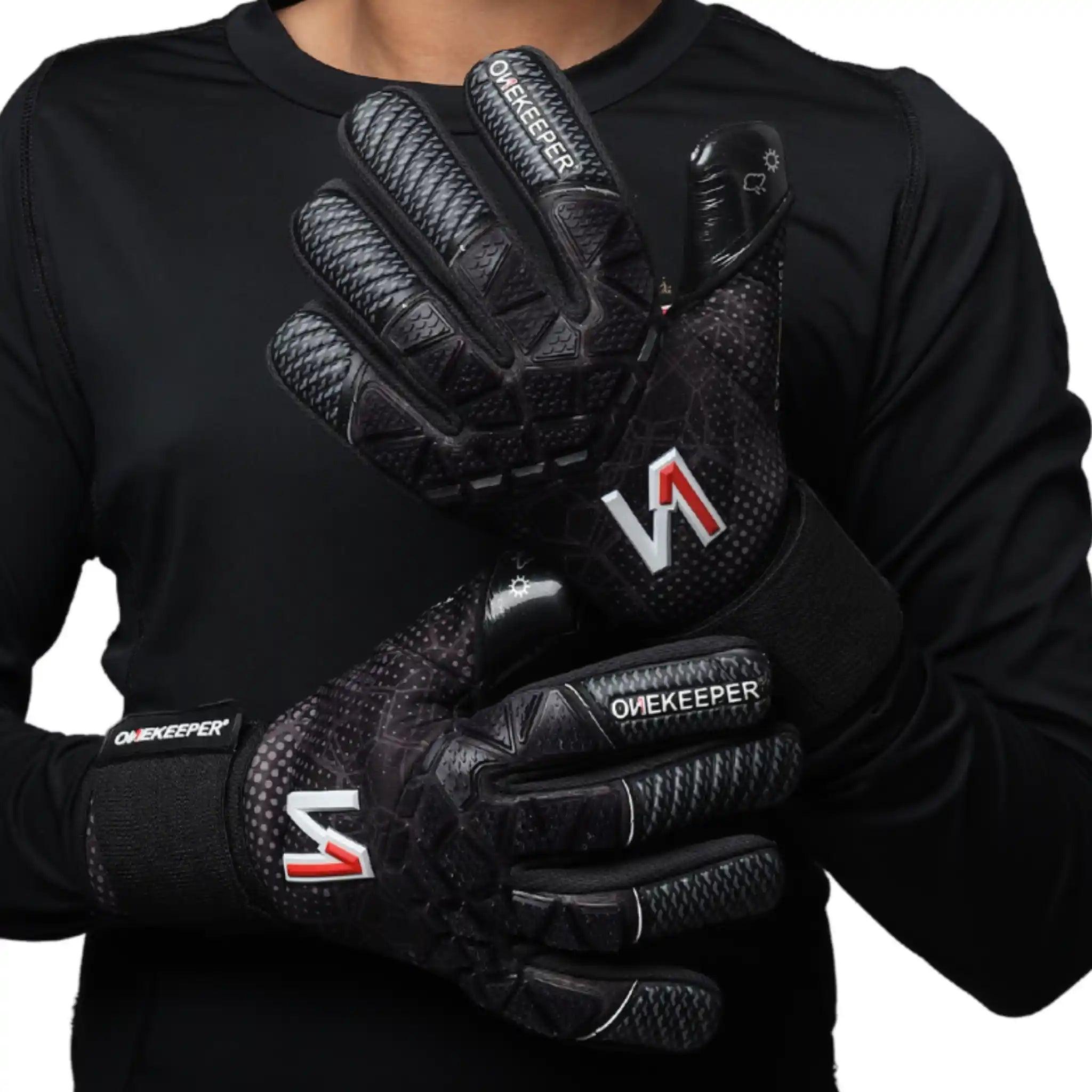 ONEKEEPER C-TEC All Black - Pro Goalkeeper Gloves for Kids & Adults - ONEKEEPER USA