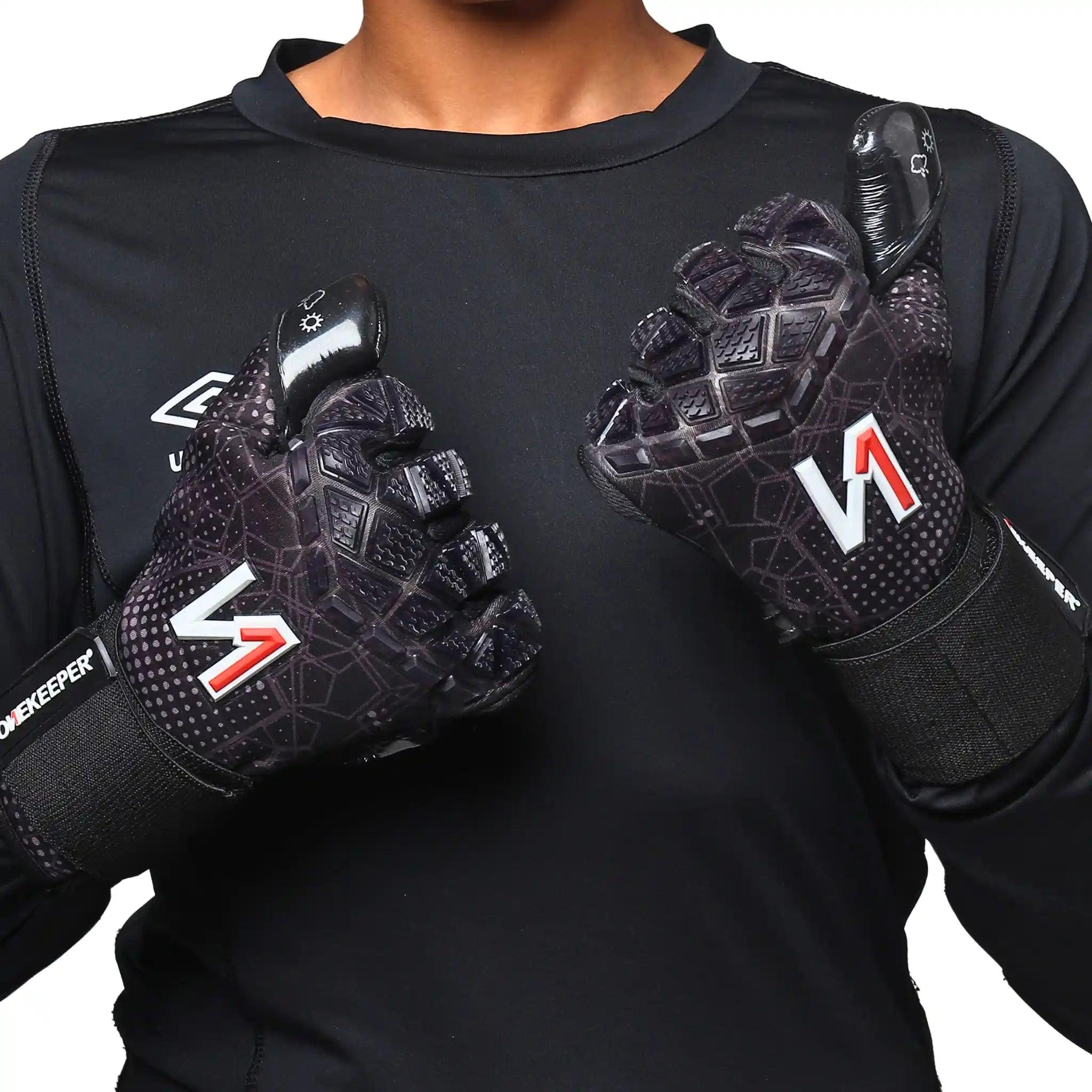 ONEKEEPER C-TEC All Black - Pro Goalkeeper Gloves for Kids & Adults - ONEKEEPER USA