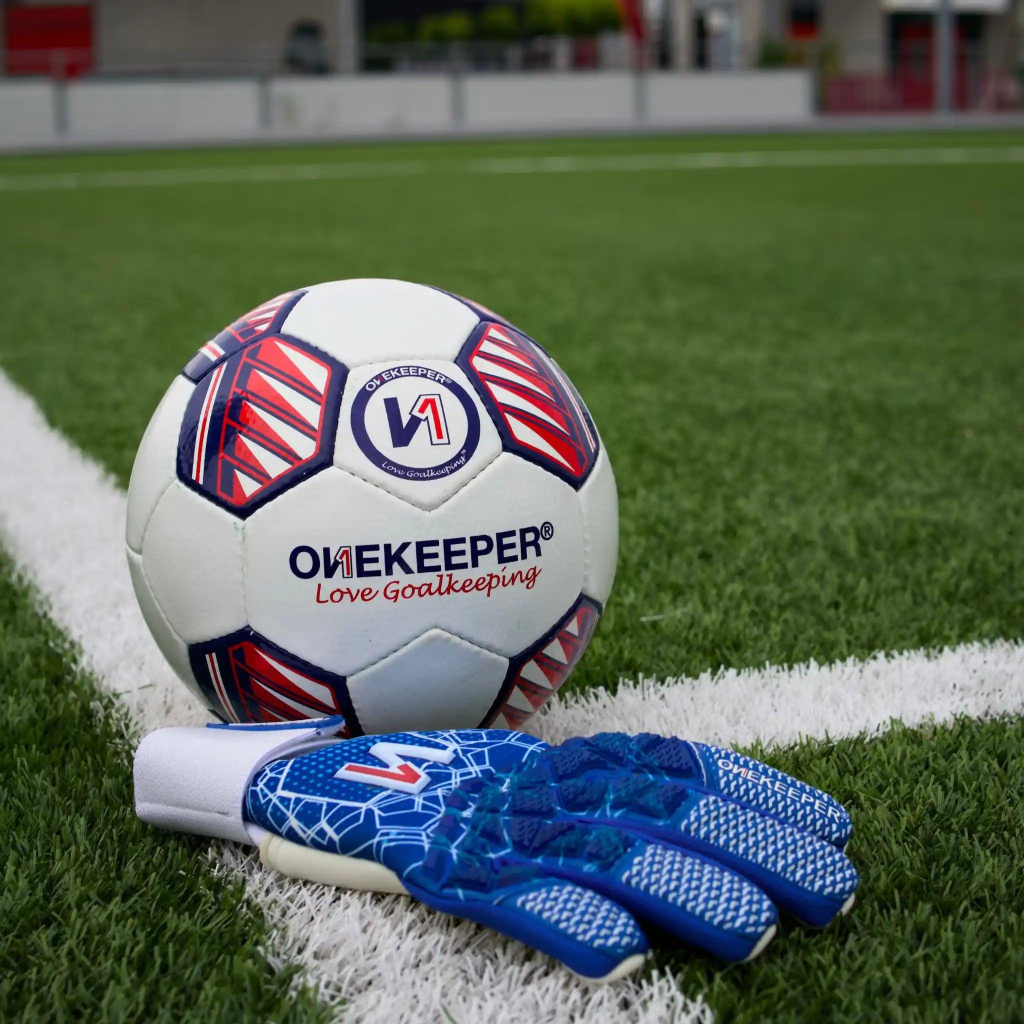 ONEKEEPER C-TEC Blue and White - Pro Goalkeeper Gloves for Kids & Adults - ONEKEEPER USA