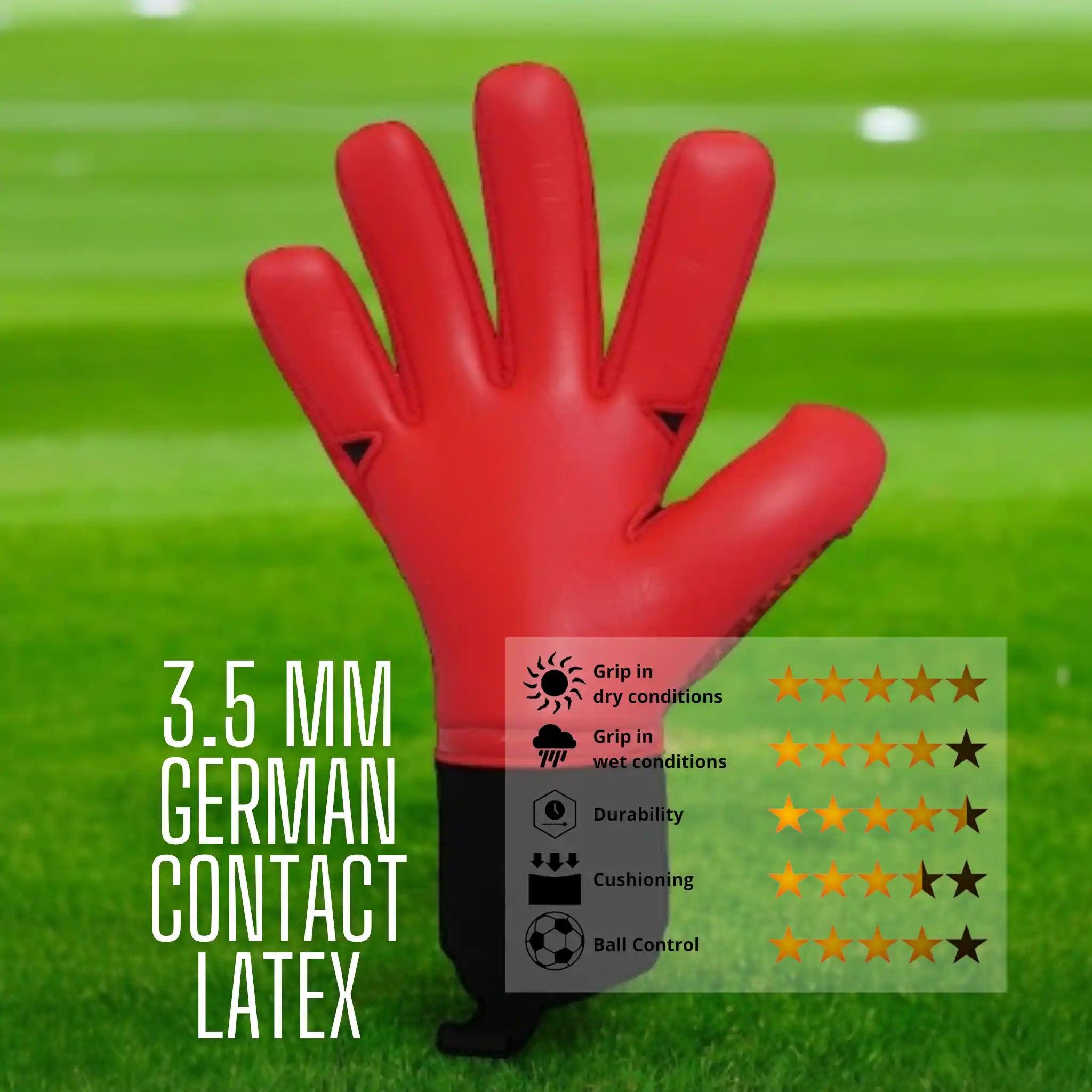ONEKEEPER C-TEC Contact Pro All Red - Professional Level Goalkeeper Gloves - ONEKEEPER USA