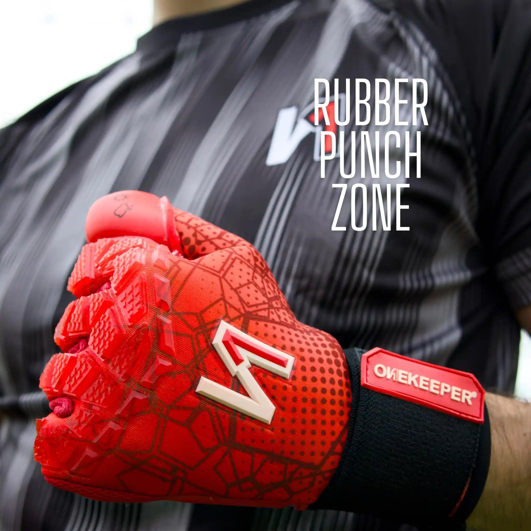 ONEKEEPER C-TEC Contact Pro All Red - Professional Level Goalkeeper Gloves - ONEKEEPER USA