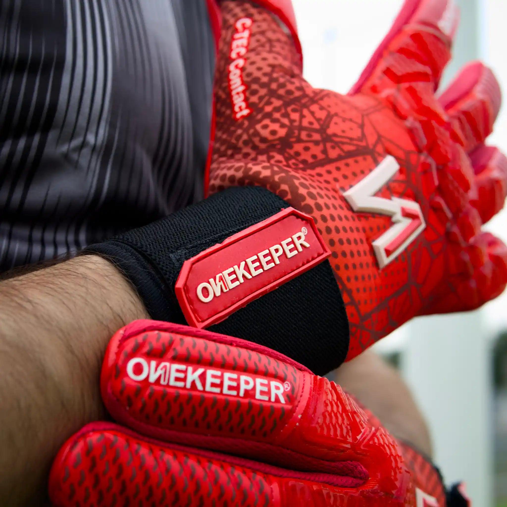 ONEKEEPER C-TEC Contact Pro All Red - Professional Level Goalkeeper Gloves - ONEKEEPER USA
