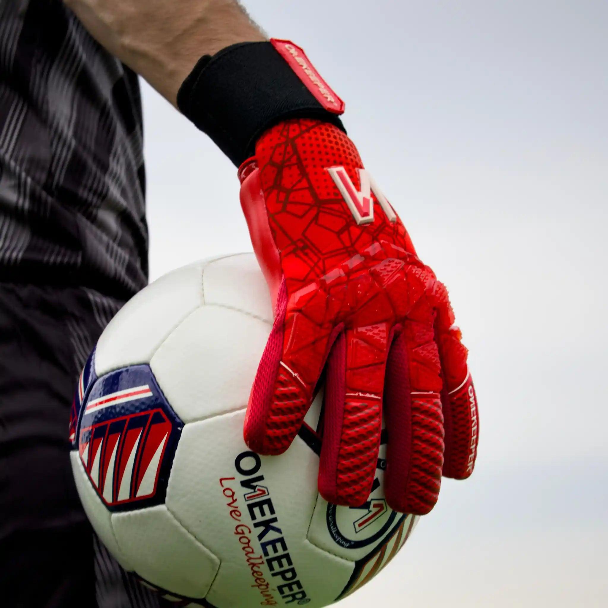 ONEKEEPER C-TEC Contact Pro All Red - Professional Level Goalkeeper Gloves - ONEKEEPER USA