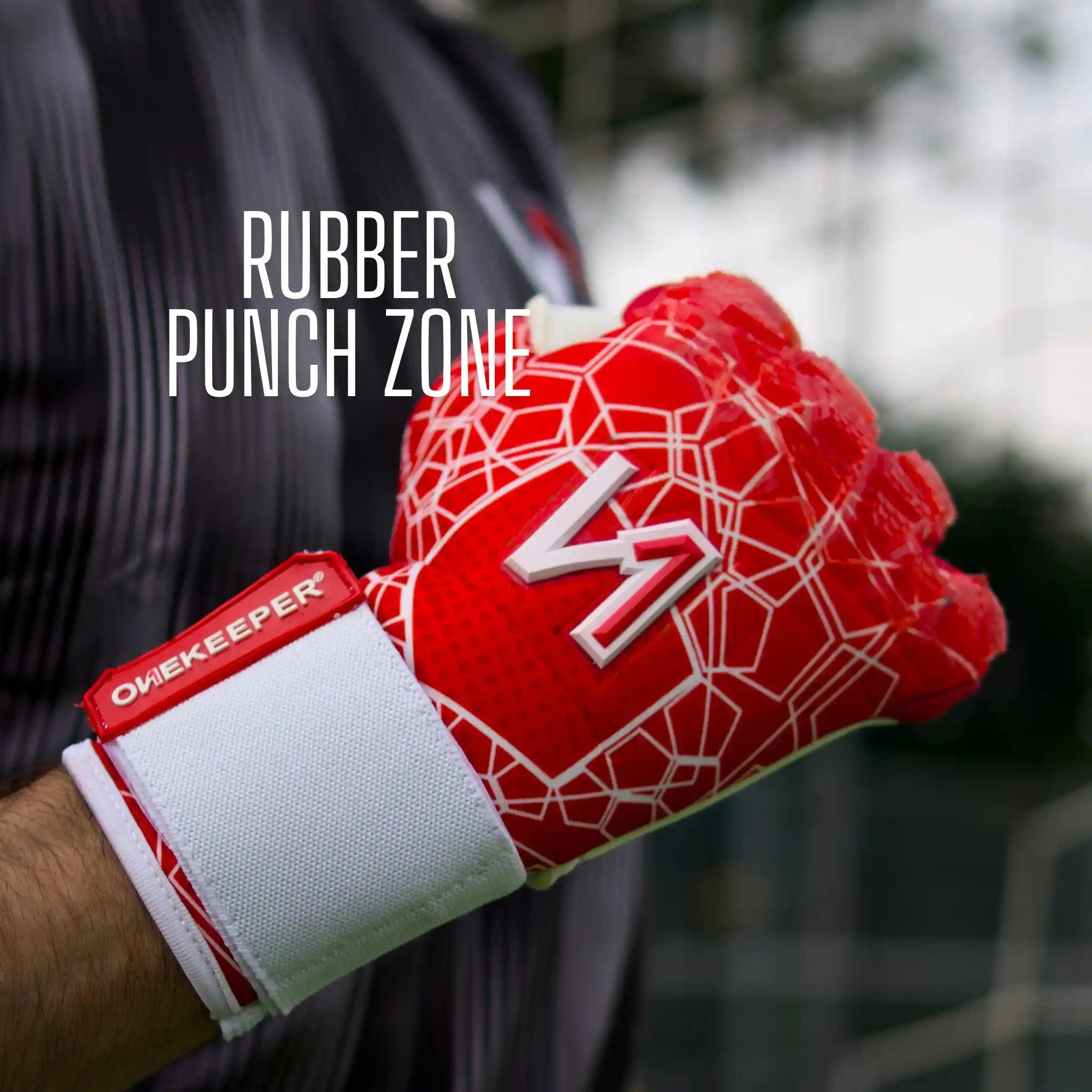 ONEKEEPER C-TEC Red and White - Pro Goalkeeper Gloves for Kids & Adults - ONEKEEPER USA