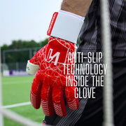 ONEKEEPER C-TEC Red and White - Pro Goalkeeper Gloves for Kids & Adults - ONEKEEPER USA
