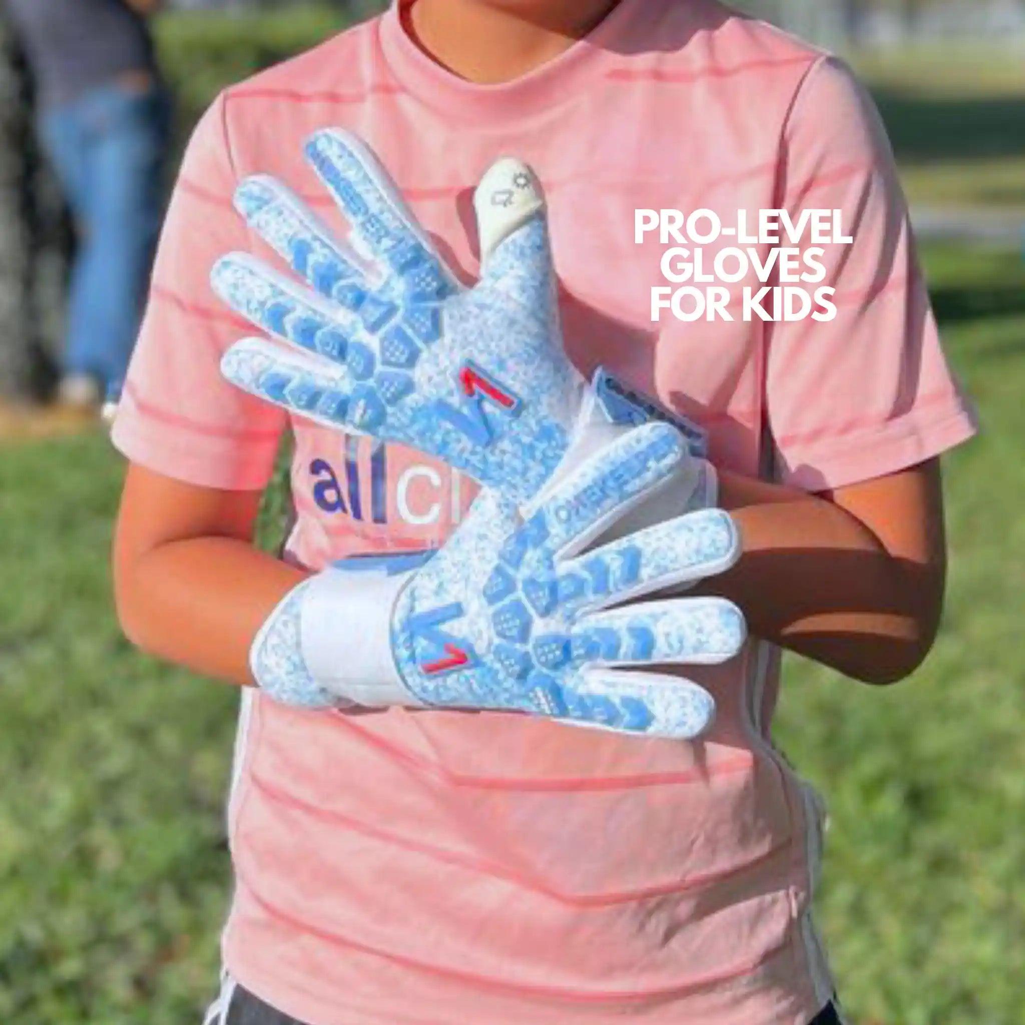 ONEKEEPER Orion Blue & White - Removable Strap - Negative Cut Pro-Level Goalkeeper Gloves for Juniors, Youth and Adults - ONEKEEPER USA