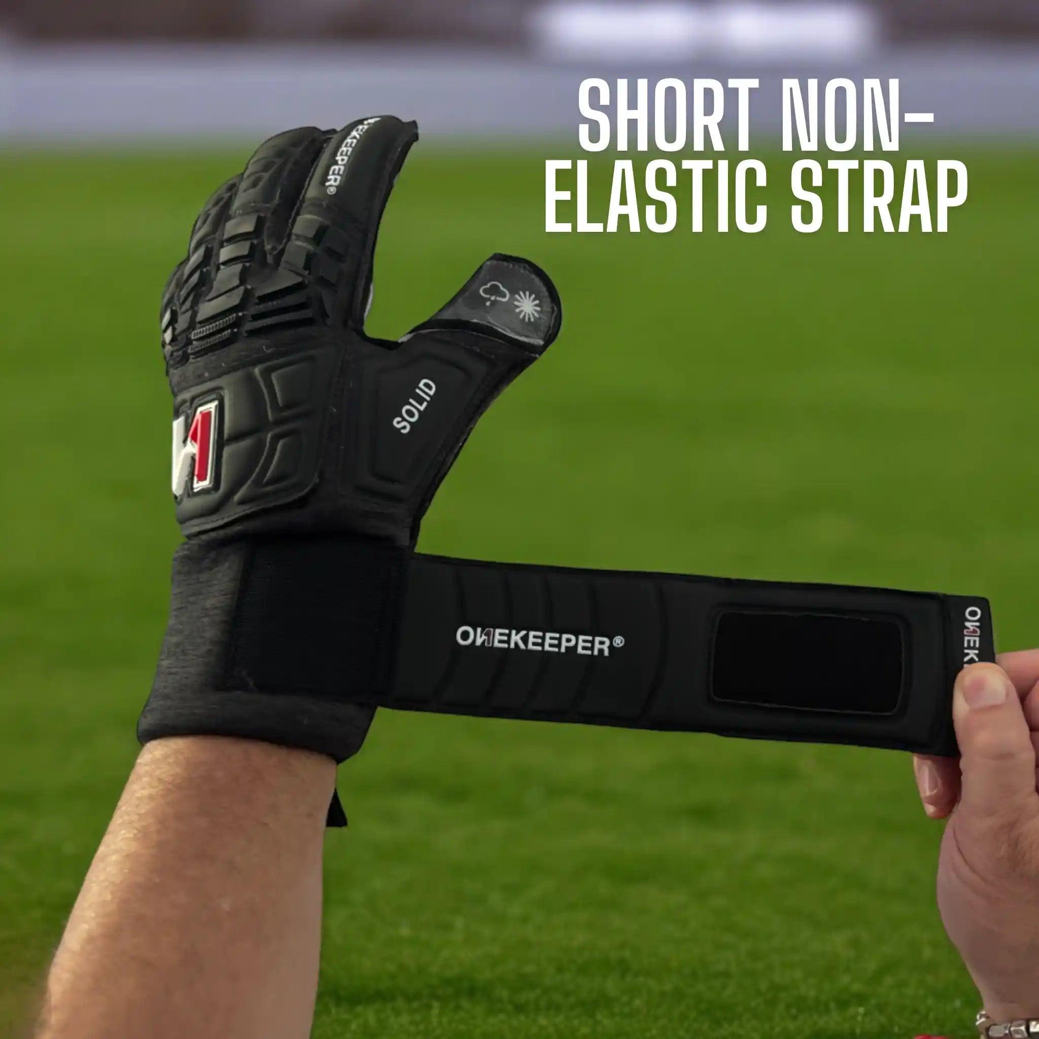ONEKEEPER Solid Black Hybrid Cut Pro-Level Goalkeeper Gloves with Removable Finger-Save Spines (Spines Sold Separately) - ONEKEEPER USA