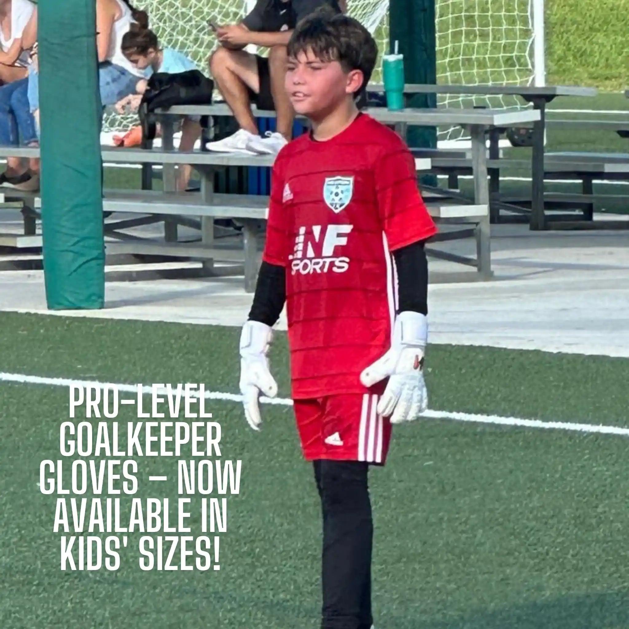 ONEKEEPER Solid White Hybrid Cut Pro-Level Goalkeeper Gloves with Removable Finger-Save Spines (Spines Not Included) - ONEKEEPER USA