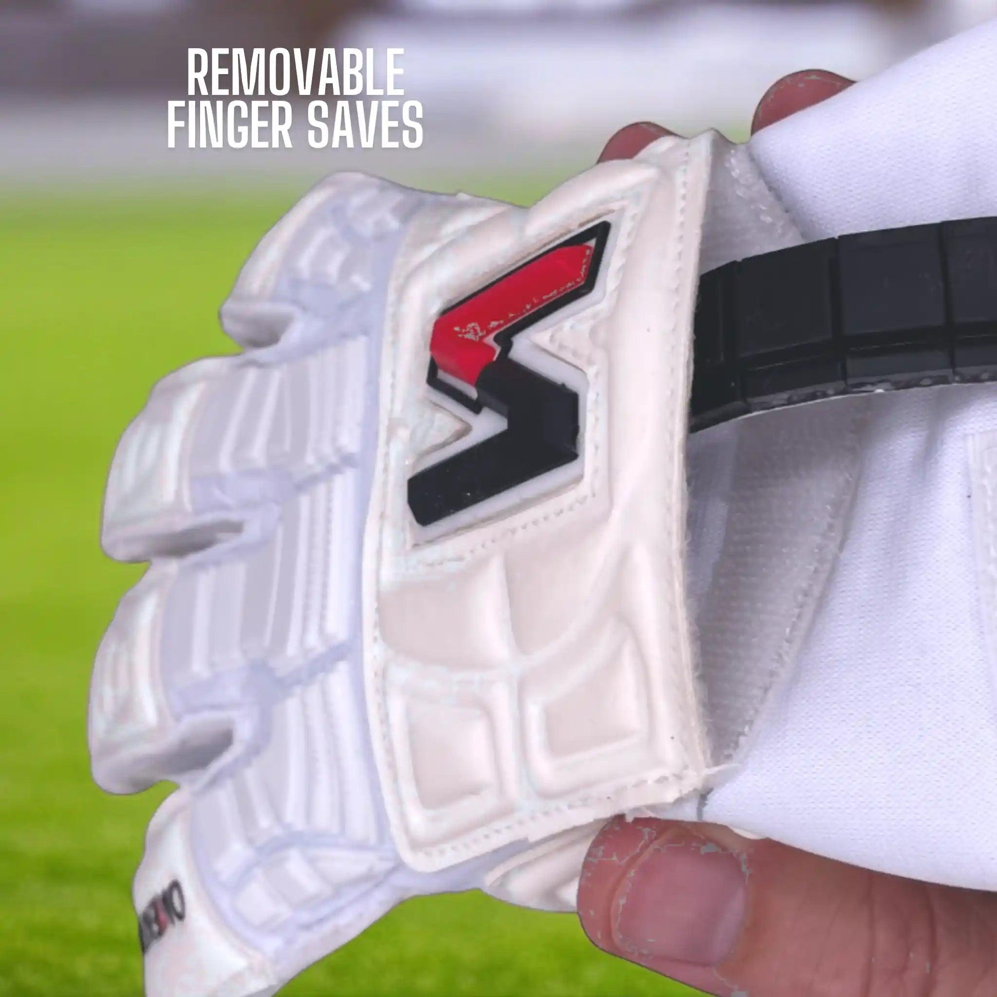 ONEKEEPER Solid White Hybrid Cut Pro-Level Goalkeeper Gloves with Removable Finger-Save Spines (Spines Not Included) - ONEKEEPER USA