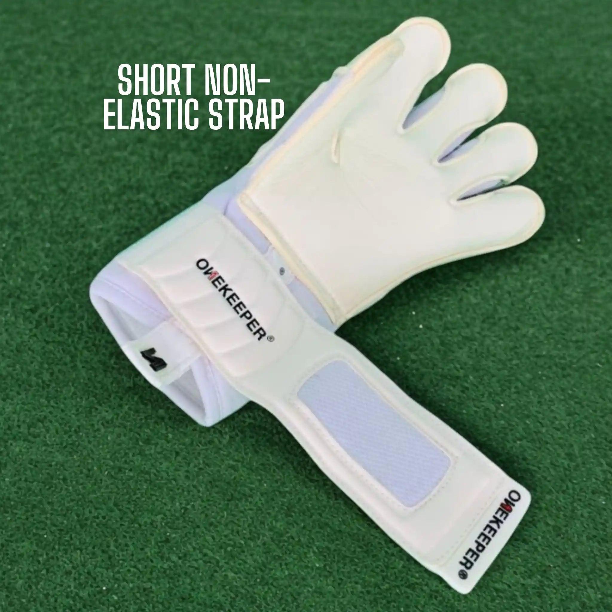 ONEKEEPER Solid White Hybrid Cut Pro-Level Goalkeeper Gloves with Removable Finger-Save Spines (Spines Not Included) - ONEKEEPER USA