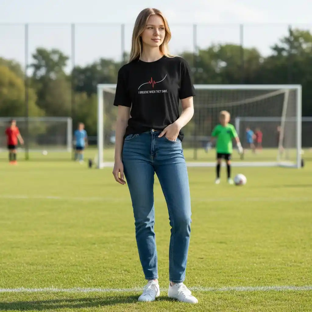 I Breathe When They Save. — Goalkeeper Parent Unisex T-Shirt | OneKeeper