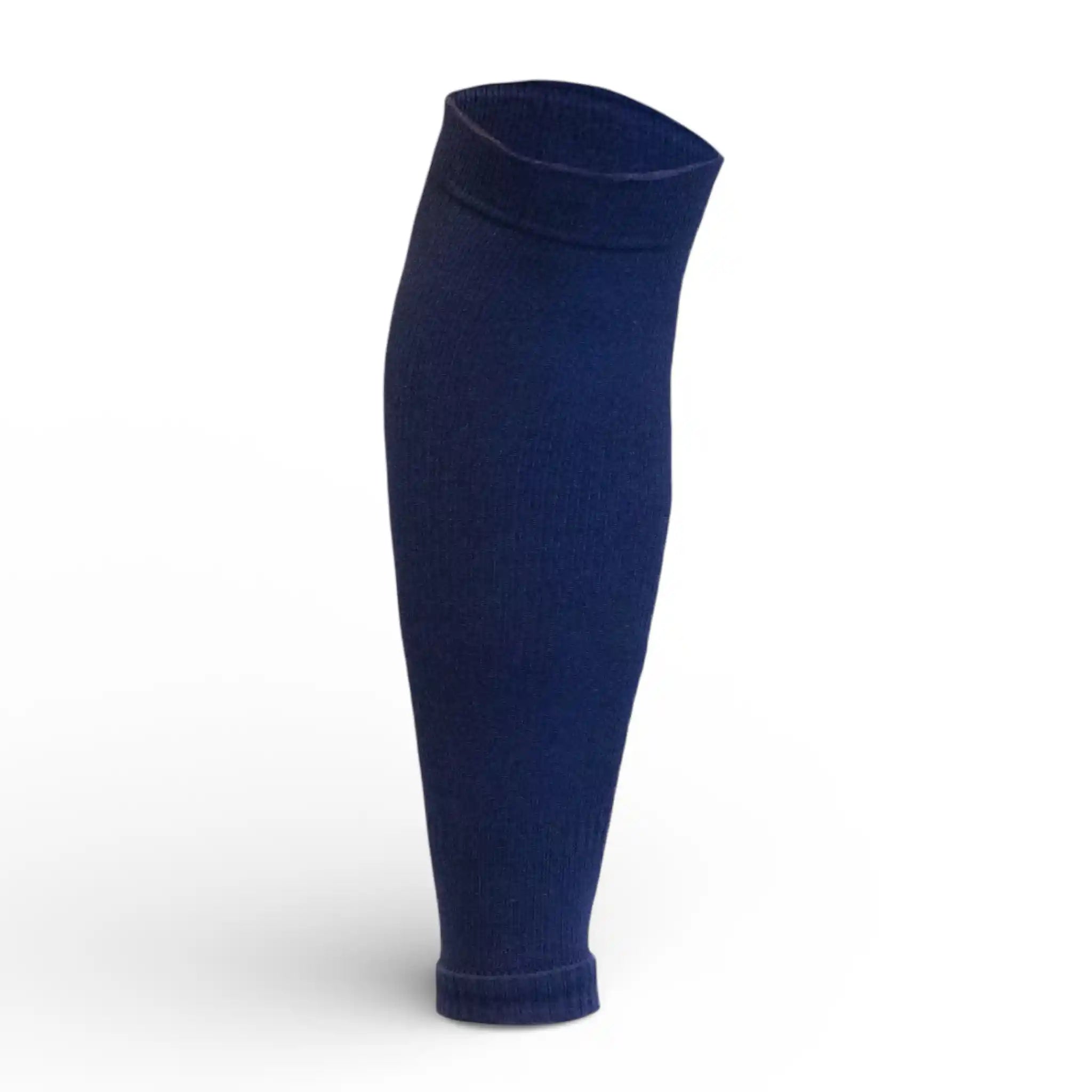 Blue knee-high sock sleeve on a white background