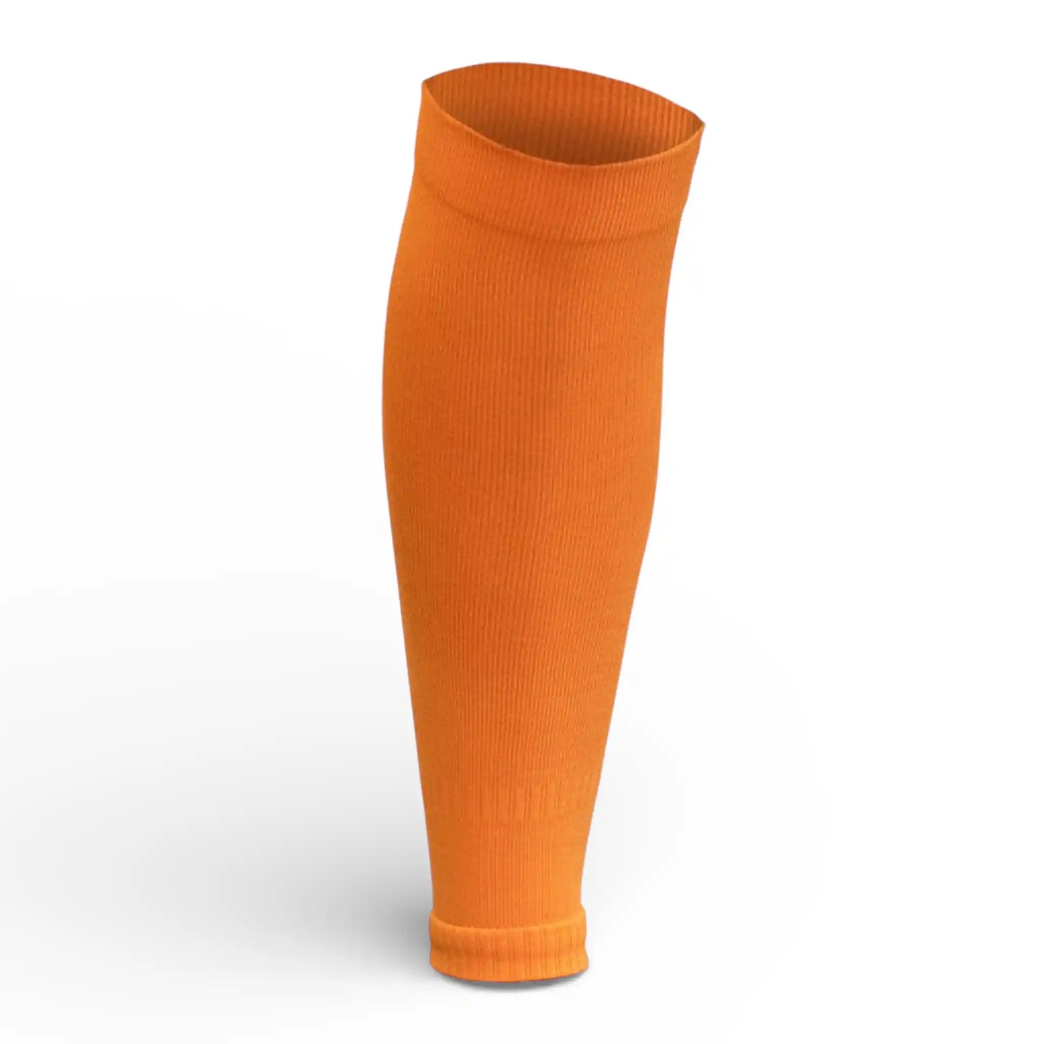 Orange knee-high sock sleeve on a white background