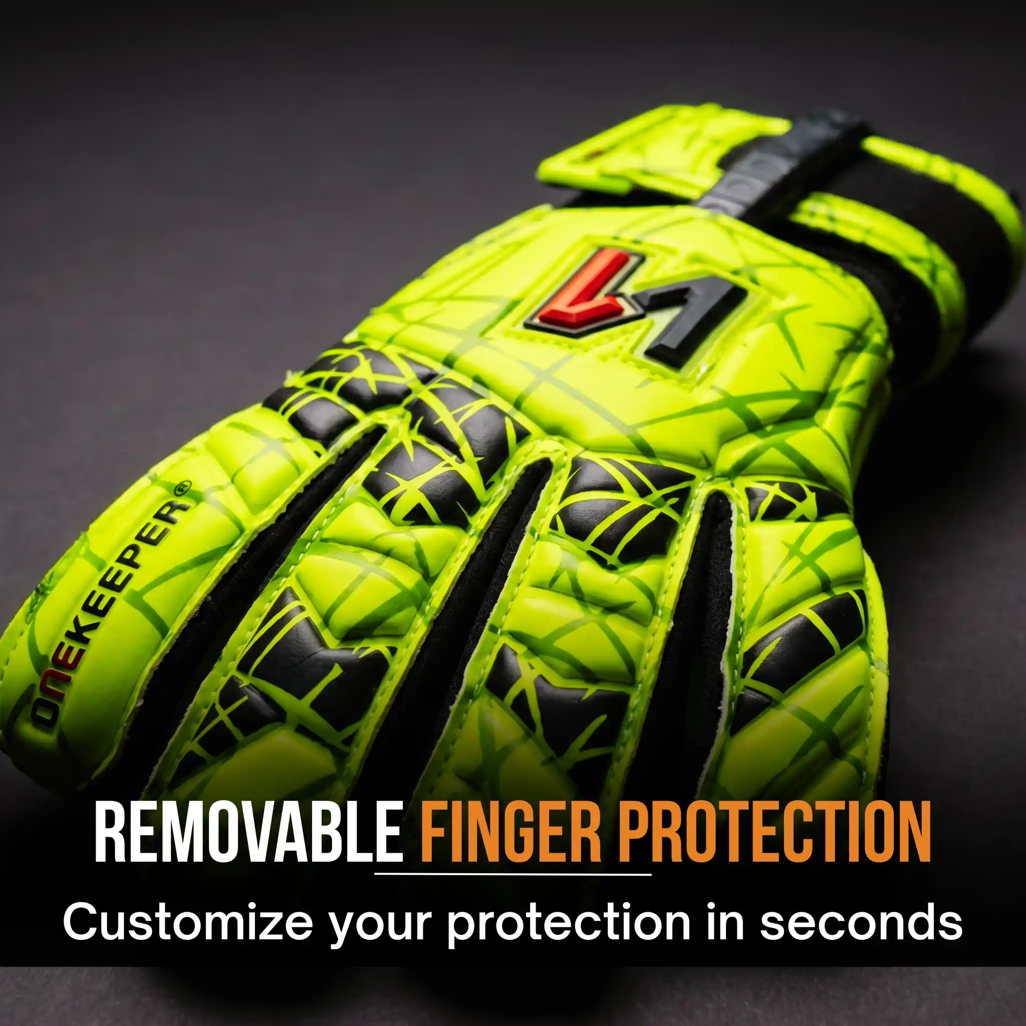 onekeeper vector evolution neon yellow showing the removable finger spines.
