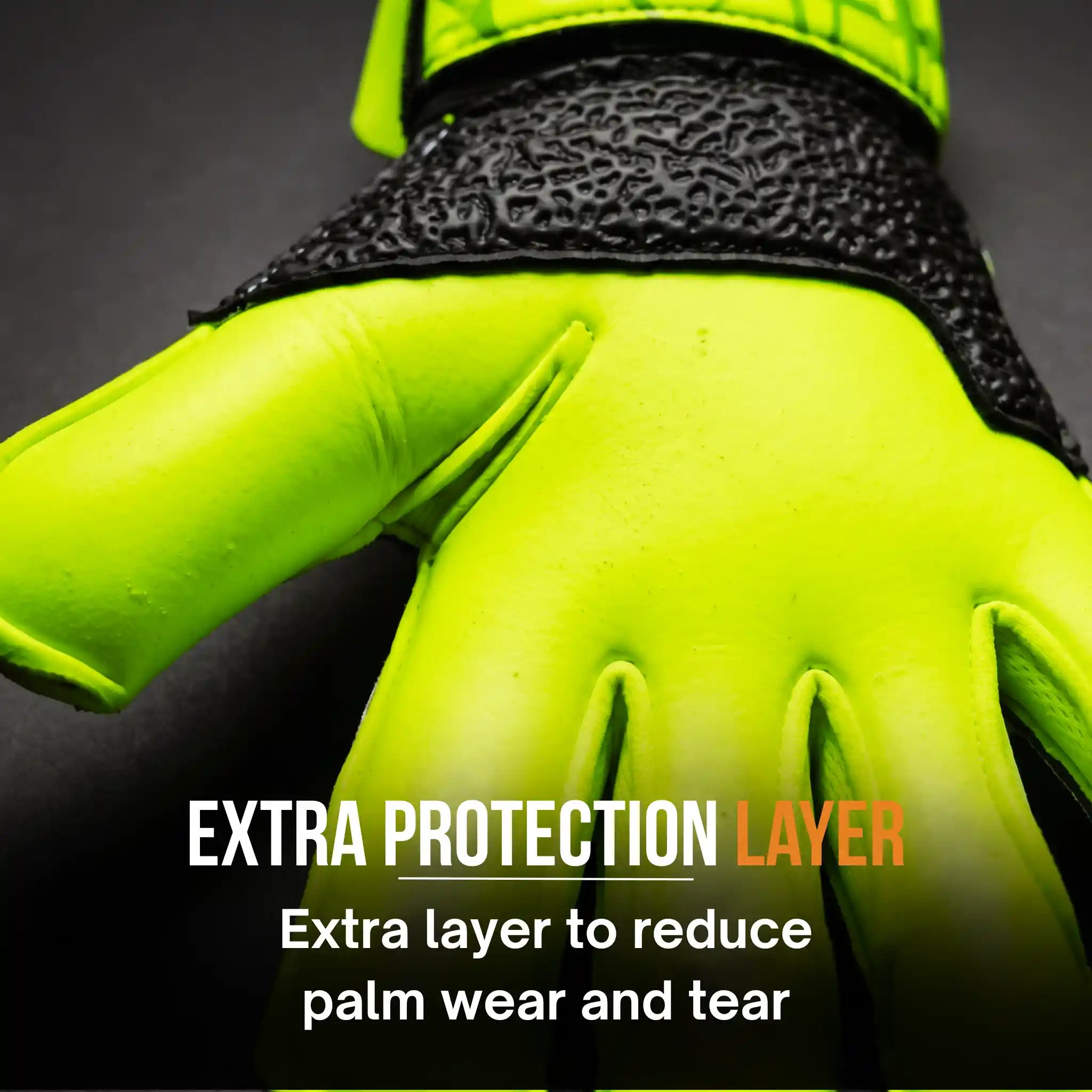 Palm of the onekeeper vector evolution neon yellow showing the extra protective layer.