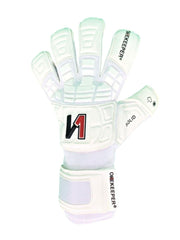 Professional Goalkeeper Gloves ONEKEEPER Solid White Fusion Cut gk