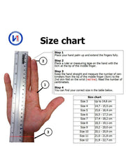 Professional-level goalkeeper glove ACE all White Size Chart