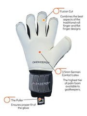 ONEKEEPER Fusion Contact Pro Professional Level Goalkeeper Gloves Black